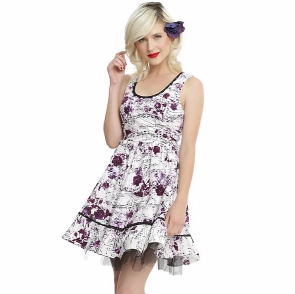 Hot topic purple rose and Music Note Dress.